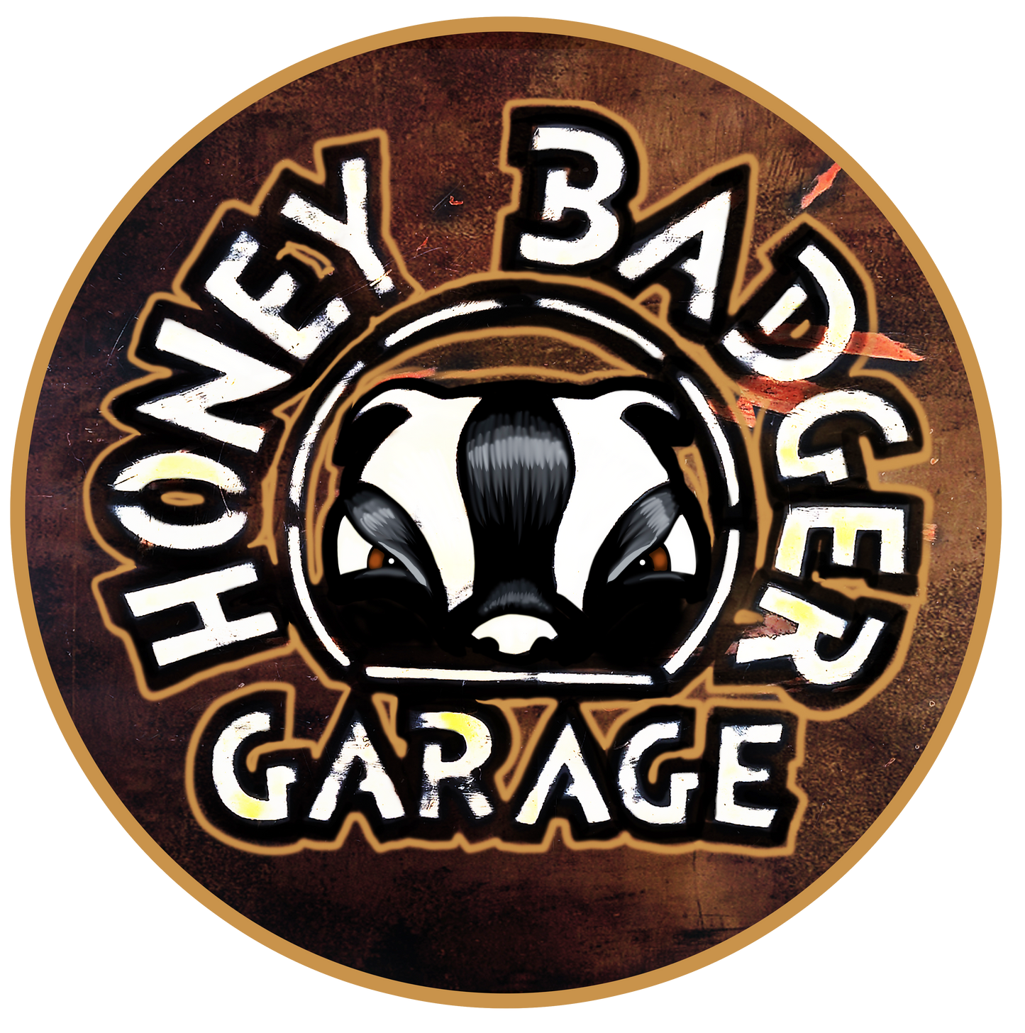 Honey Badger Garage 3 inch Round Decal