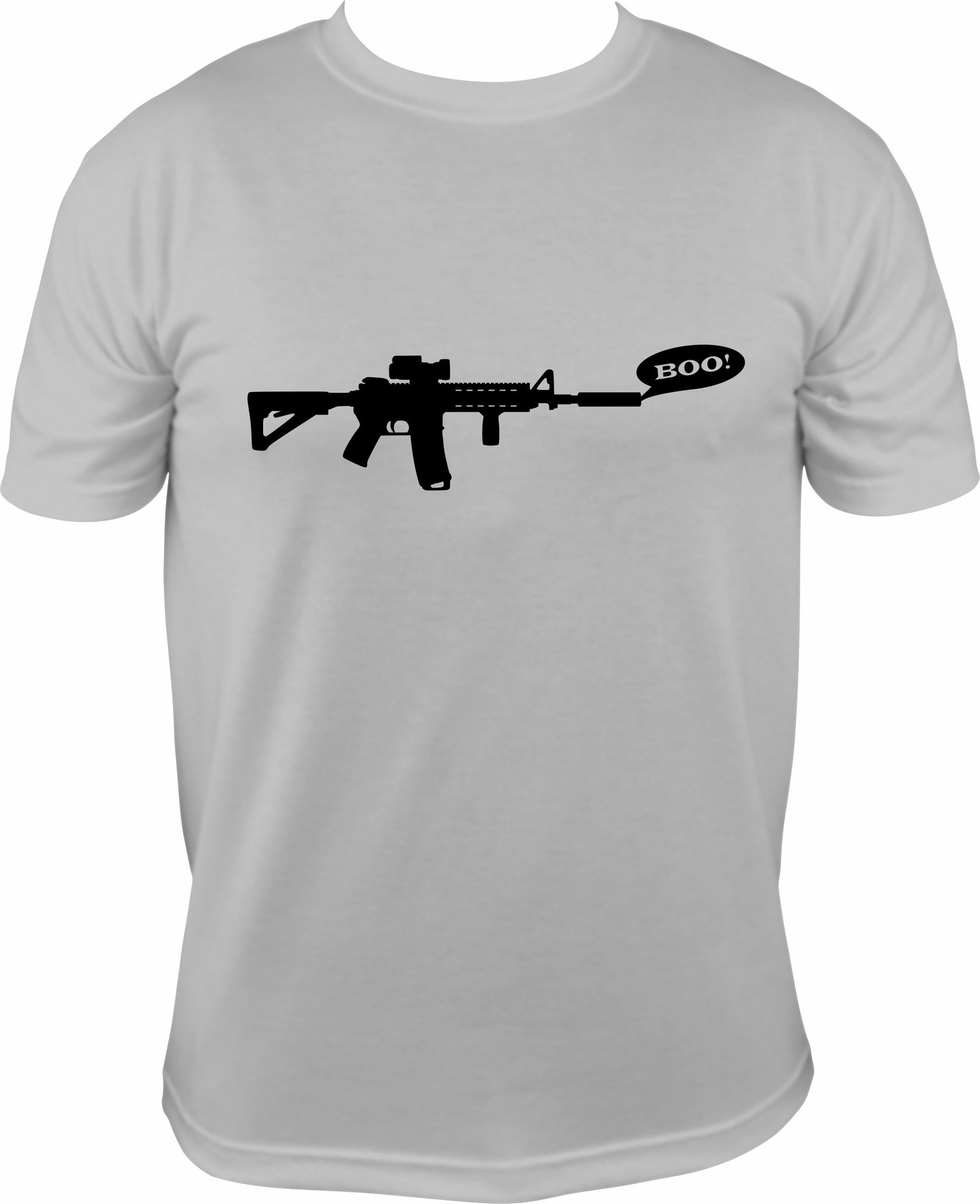 AR-15 Ghost Gun says "BOO!" Short Sleeve T-Shirt